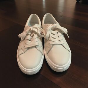 low price Lauren Ralph Lauren Cream leather sneakers 3.5 big kid. for fall.